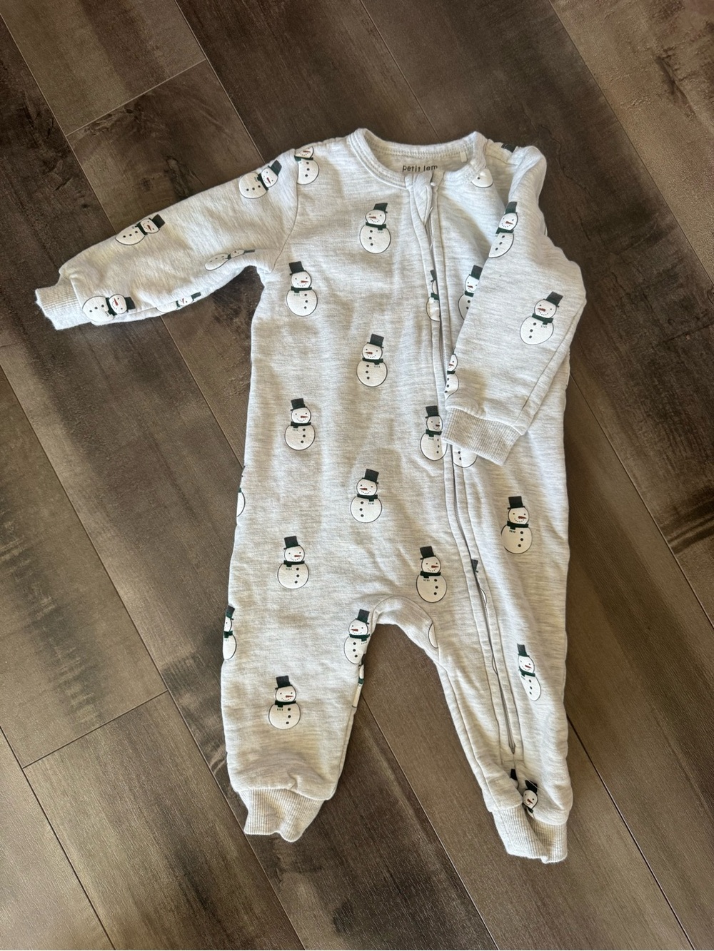 Petit Lem Snowman Holiday Sleeper – 6M